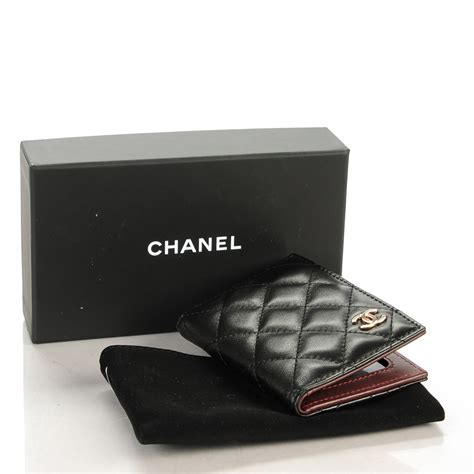 chanel boy so black card holder|chanel lambskin card holder.